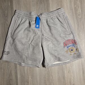 Adidas Originals VRCT 1949 Graphic Mens Fleece Shorts Gray IX6771 Mens XXL NWT